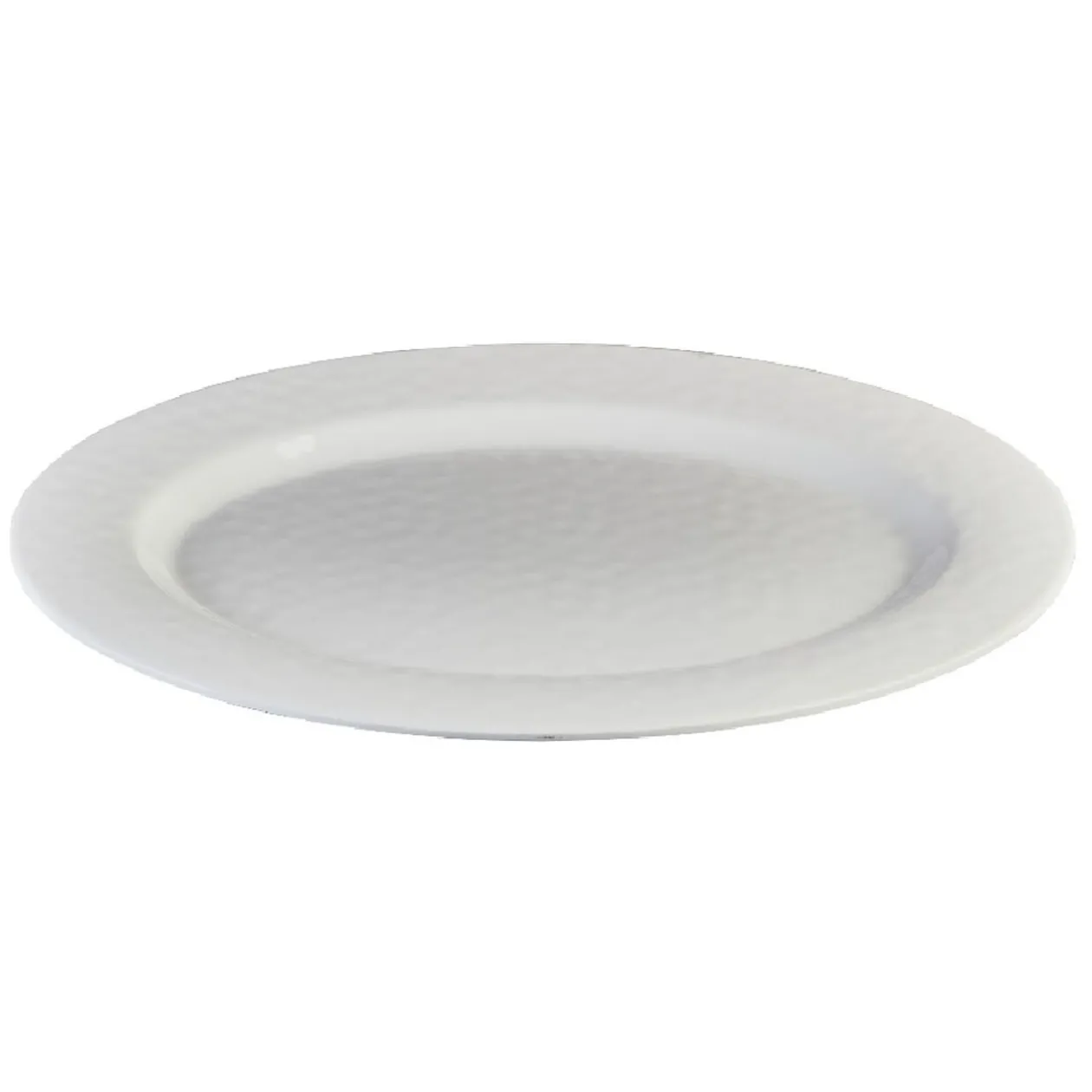 Plateau de service ovale martelé blanc