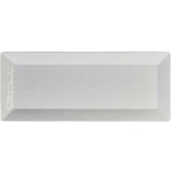 Plateau de service rectangulaire martelé blanc