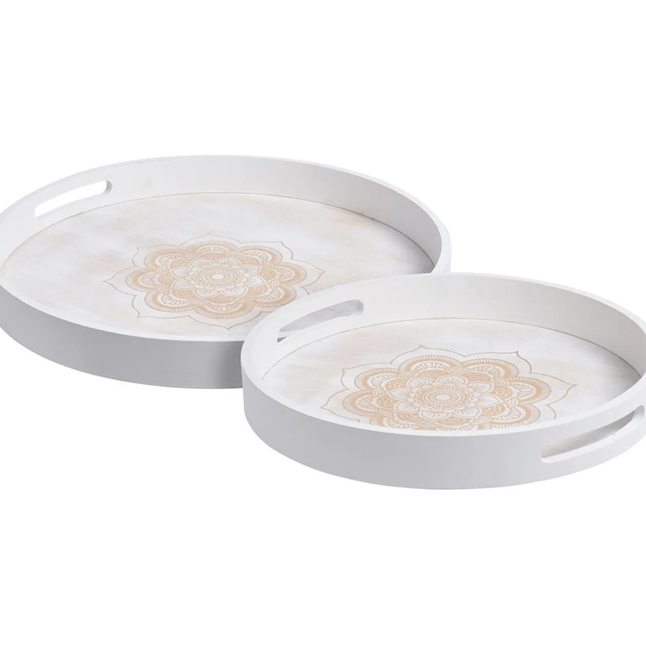 Plateau grand modèle motif Mandala bois