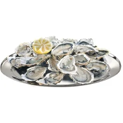 Plateau ovale argenté