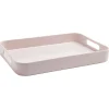Plateau rectangulaire avec poignées uni rose