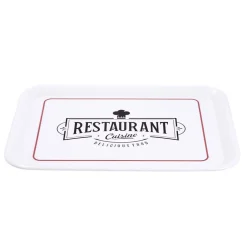 Plateau rectangulaire brasserie "restaurant cuisine" blanc 27x38cm