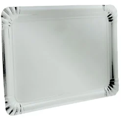 Plateau rectangulaire en carton argenté x 5