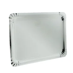 Plateau rectangulaire en carton argenté x 5