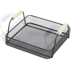 Plateau rectangulaire maille métal noir