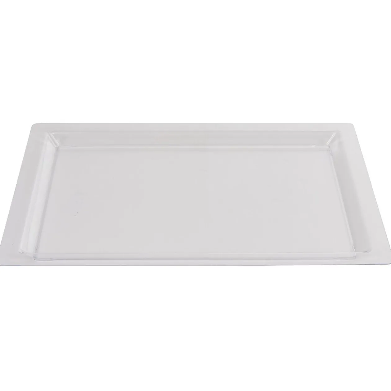 Plateau rectangulaire plastique réutilisable transparent x3