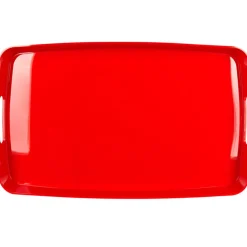 Plateau rectangulaire rouge