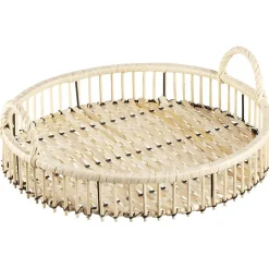 Plateau rond finition bois naturel