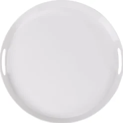 Plateau rond mélamine uni blanc