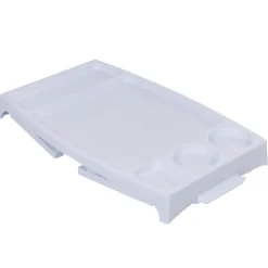Plateau sur pied plastique pliable blanc