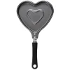 Poêle à pancake forme coeur gris et noir L15cm