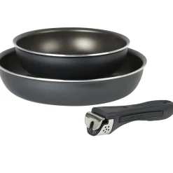 Poêle anti adhérente grise x2