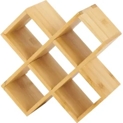 Porte épice 5 cases bambou 17x17xH9cm