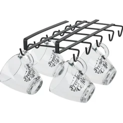 Porte-mugs avec 10 crochets en métal noir - L28xl.14xH.5.5cm