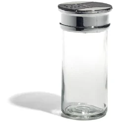 Pot à épice en verre et couvercle métal Ø5xH10,2cm