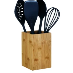 Pot à ustensiles de cuisine en bambou
