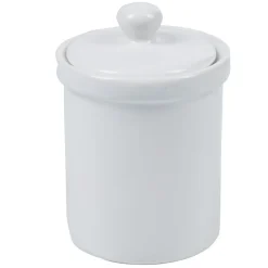 Pot avec couvercle blanc