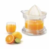 Presse agrumes Metaltex transparent couvercle blanc 2 cônes