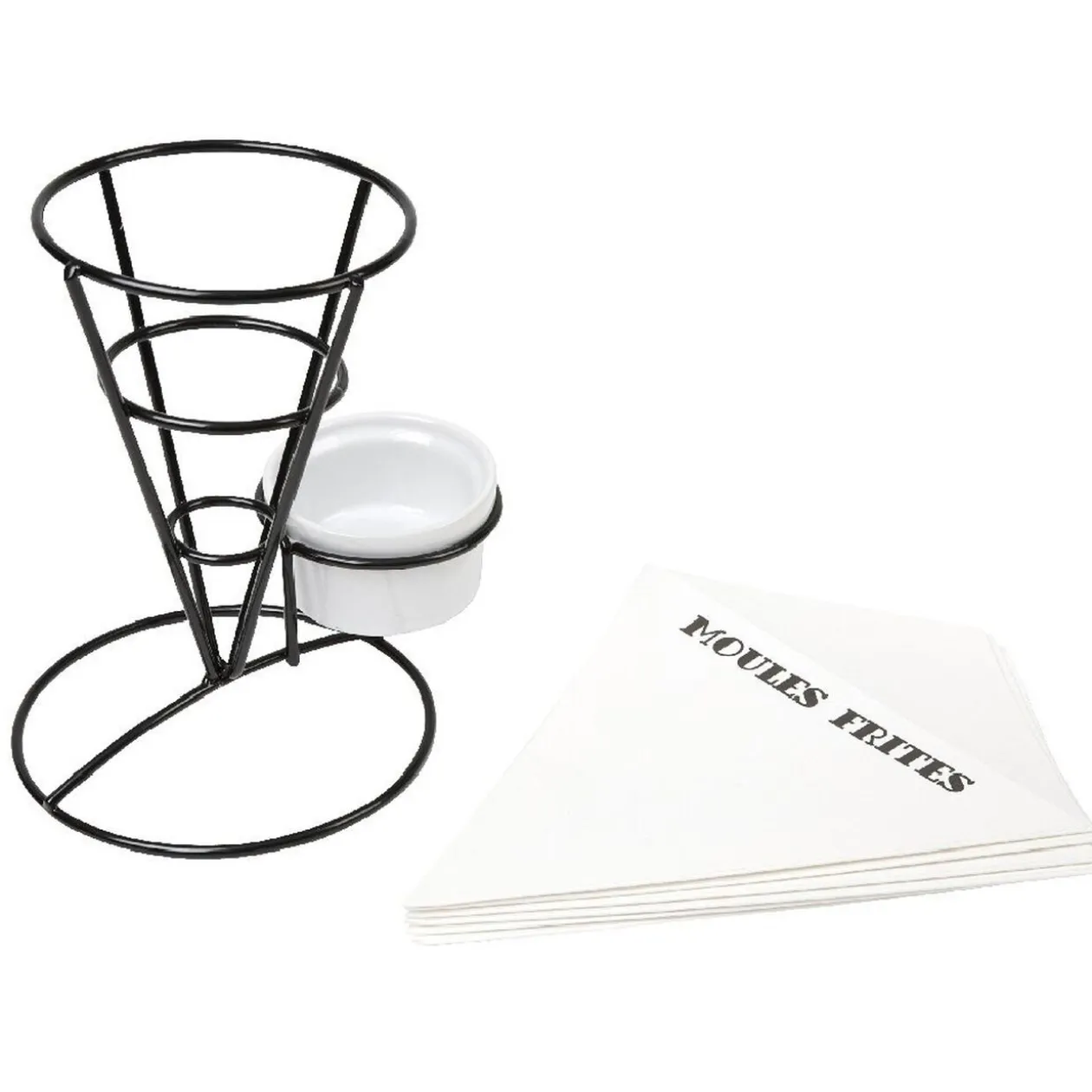 Présentoir frites et 6 papiers