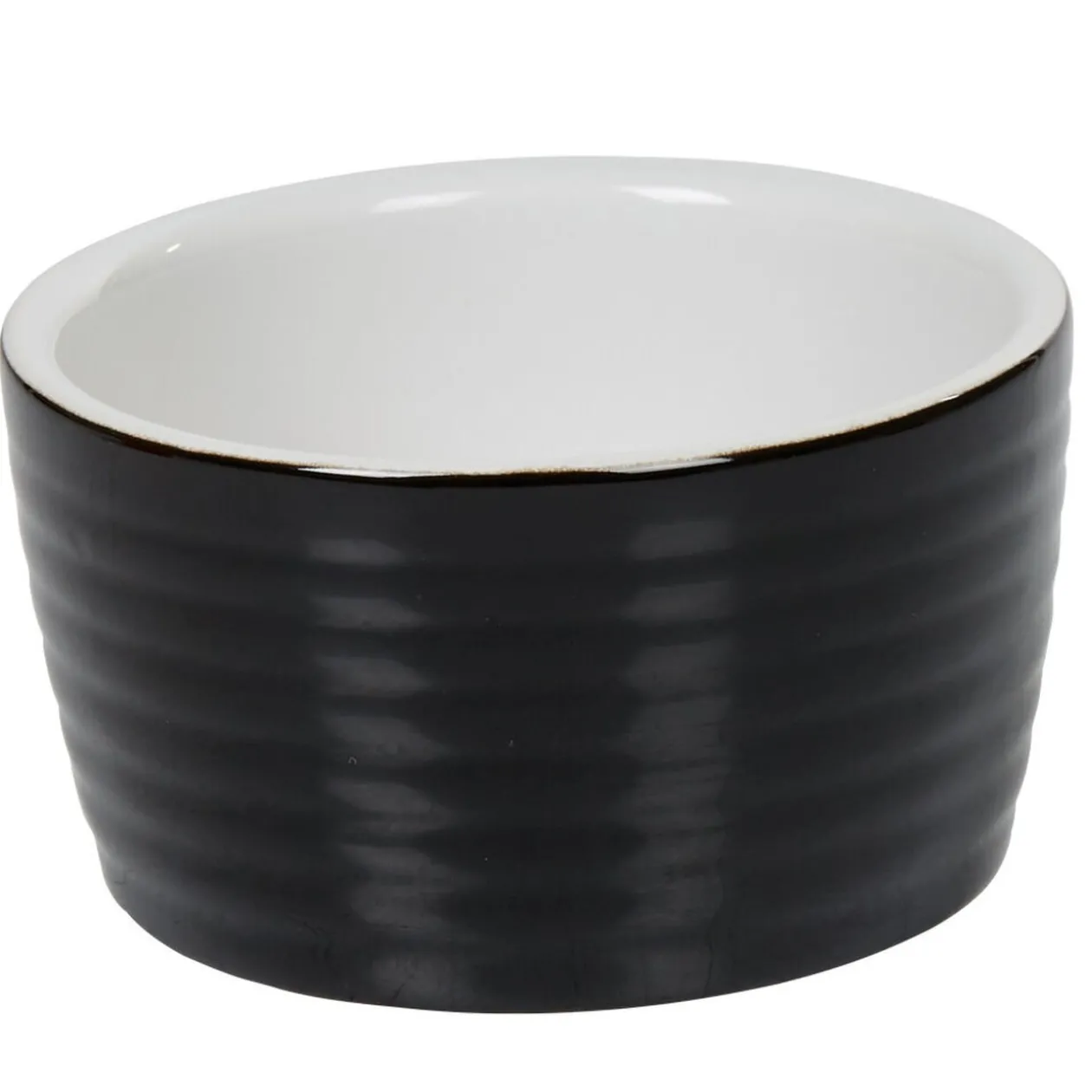 Ramequin individuel grès côtelé noir