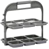 Range bouteille pliable gris 6 emplacements