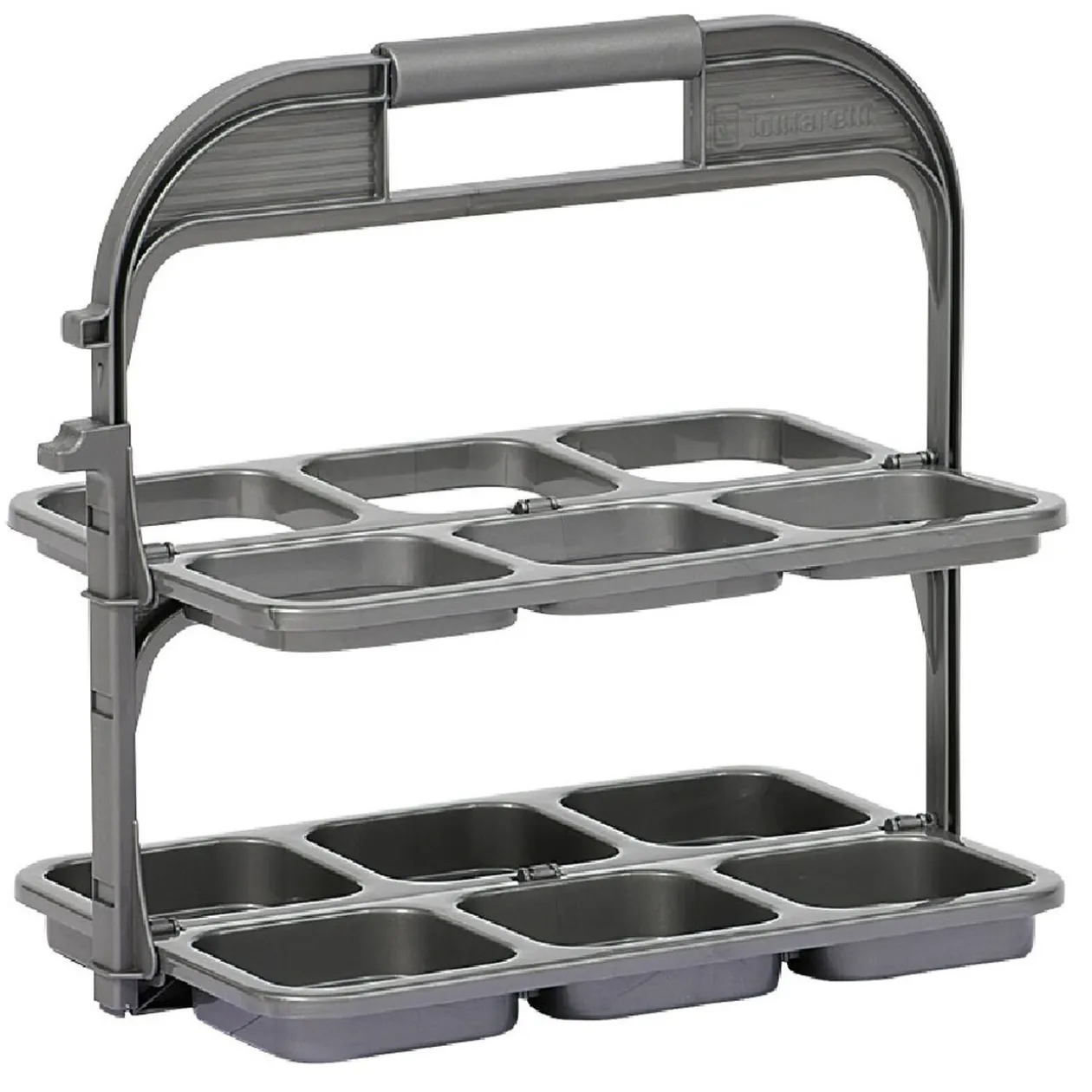 Range bouteille pliable gris 6 emplacements