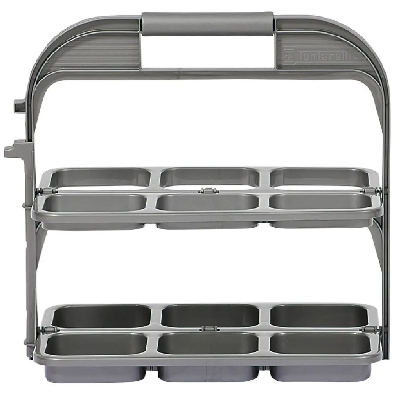 Range bouteille pliable gris 6 emplacements