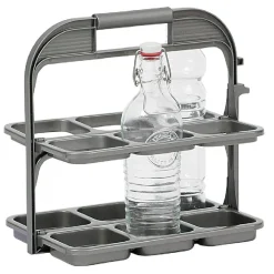 Range bouteille pliable gris 6 emplacements