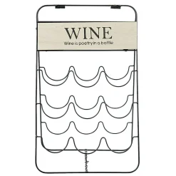 Range bouteilles 9 compartiments métal noir bois design Wine
