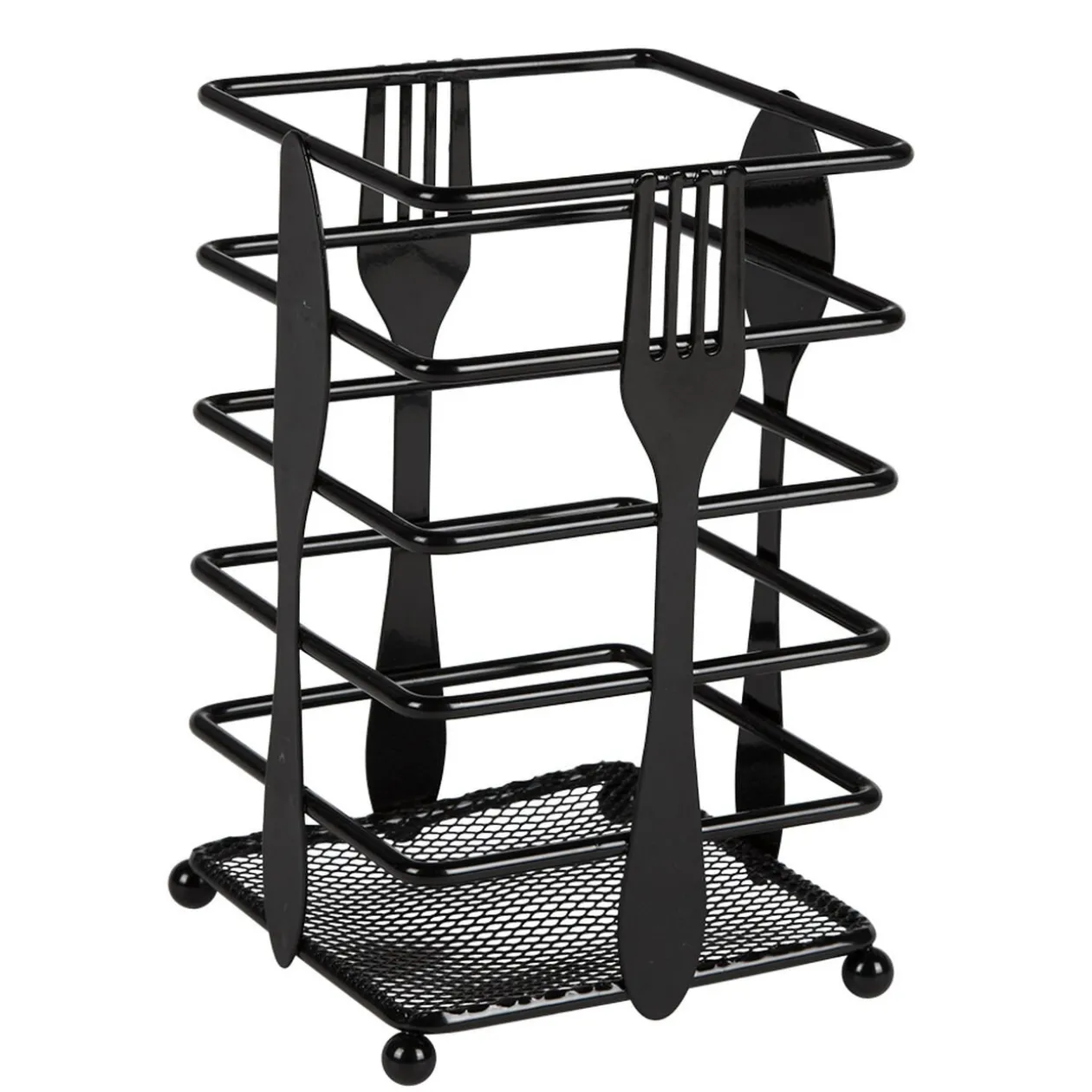 Range couvert métal design cuillère fourchette couteau 10x10xH16,5cm