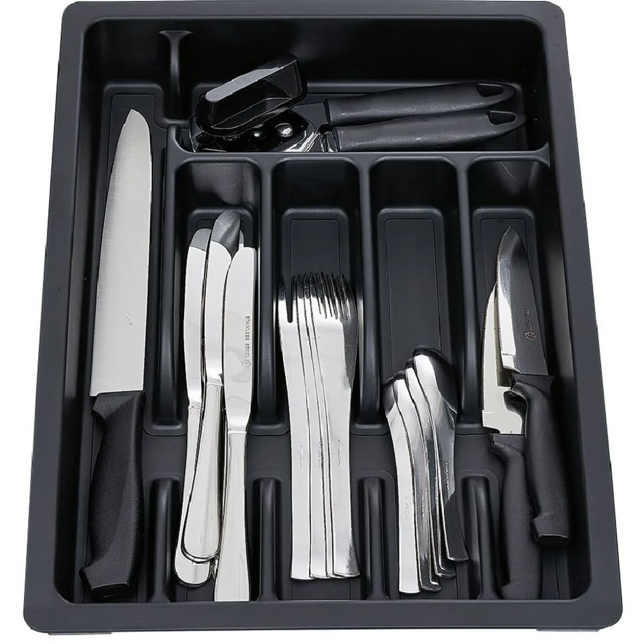 Range couverts extensible plastique noir