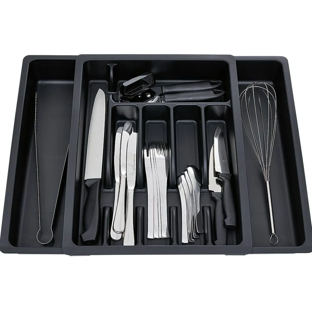 Range couverts extensible plastique noir