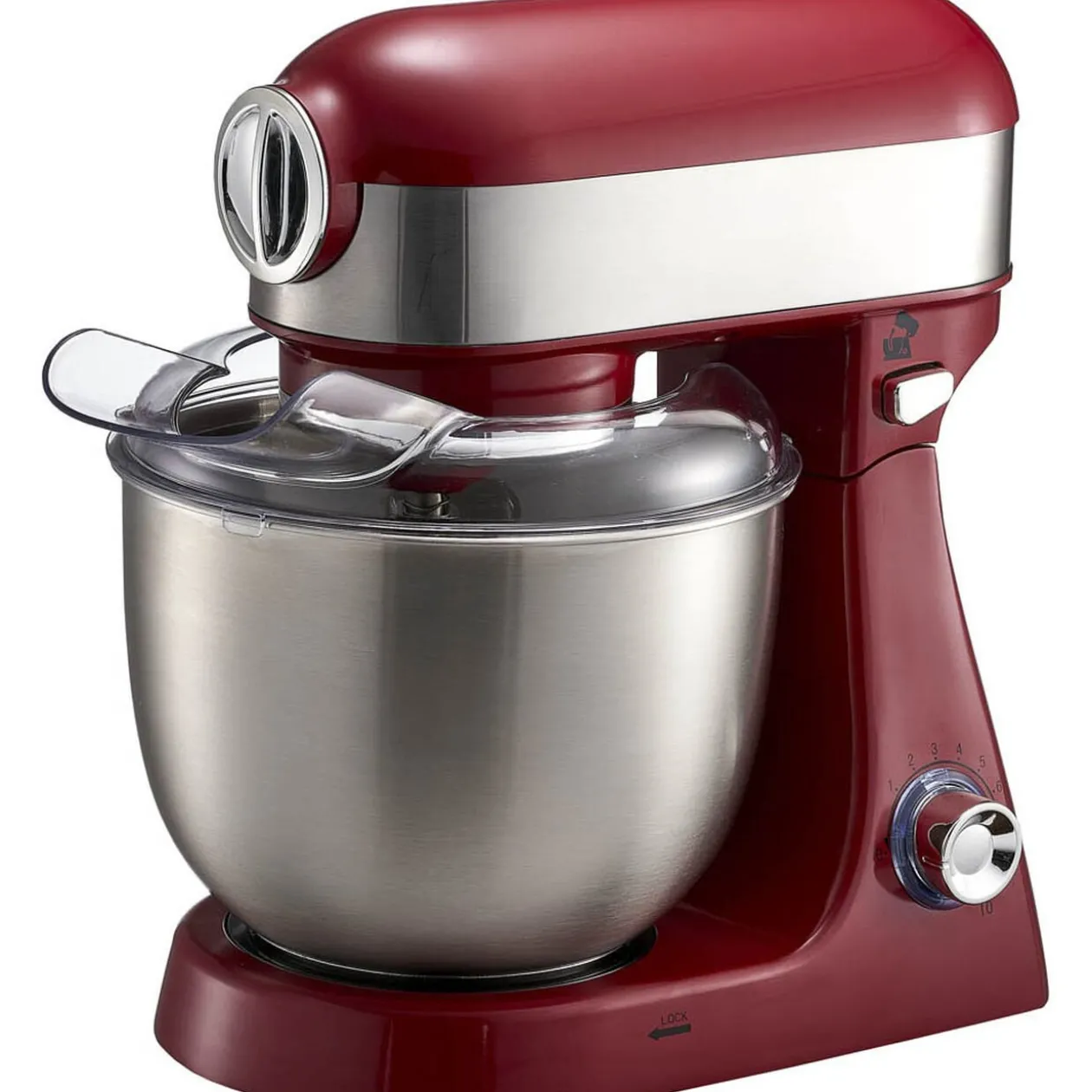 Robot pâtissier Cuisilux 4 en 1 gris et rouge 5 L