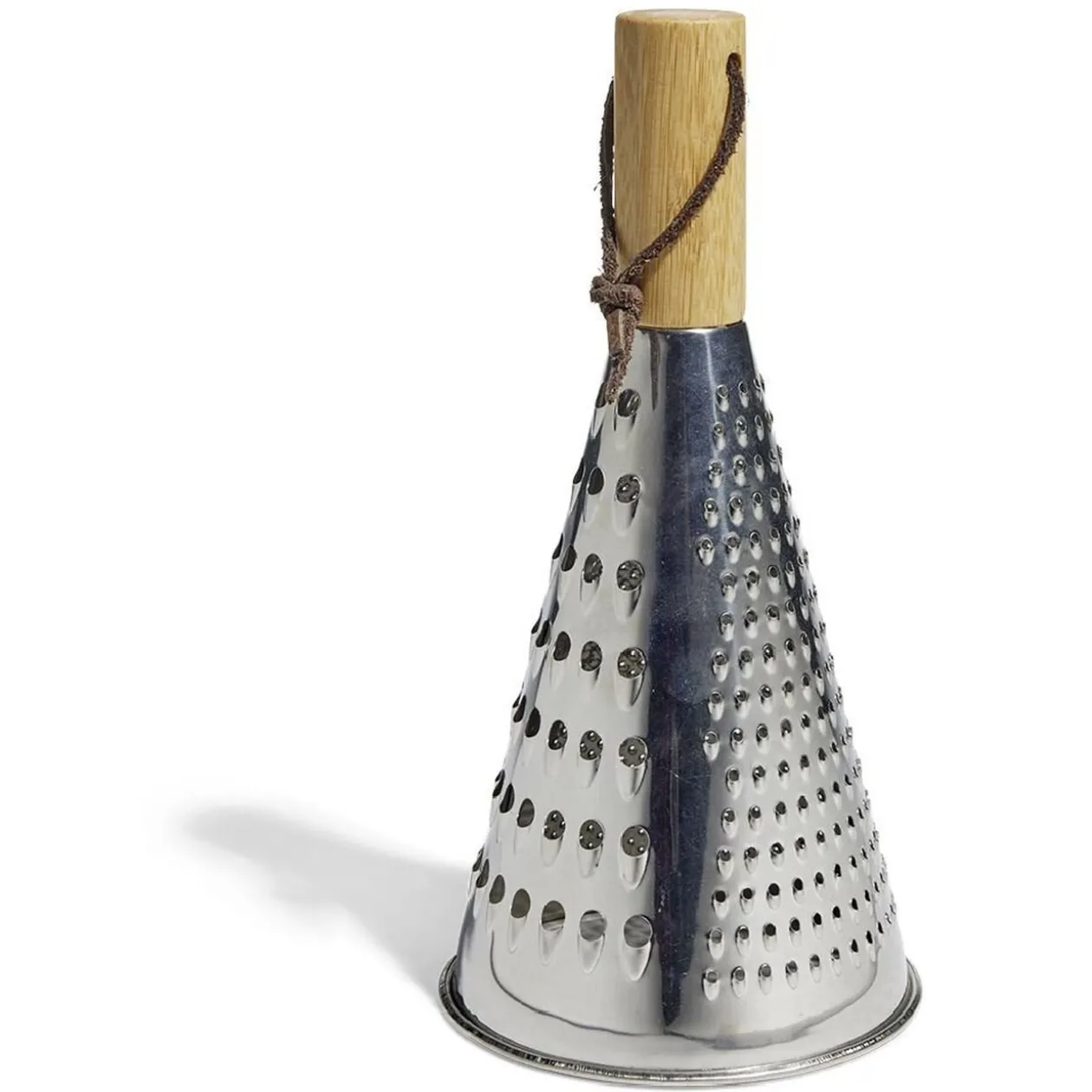 Râpe conique multifonction inox gris et manche bambou