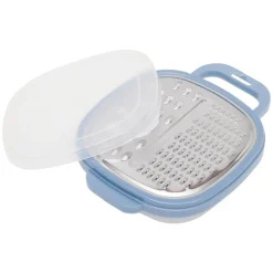 Râpe inox avec récipient en plastique