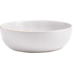 Saladier en faïence gris avec liseré crème