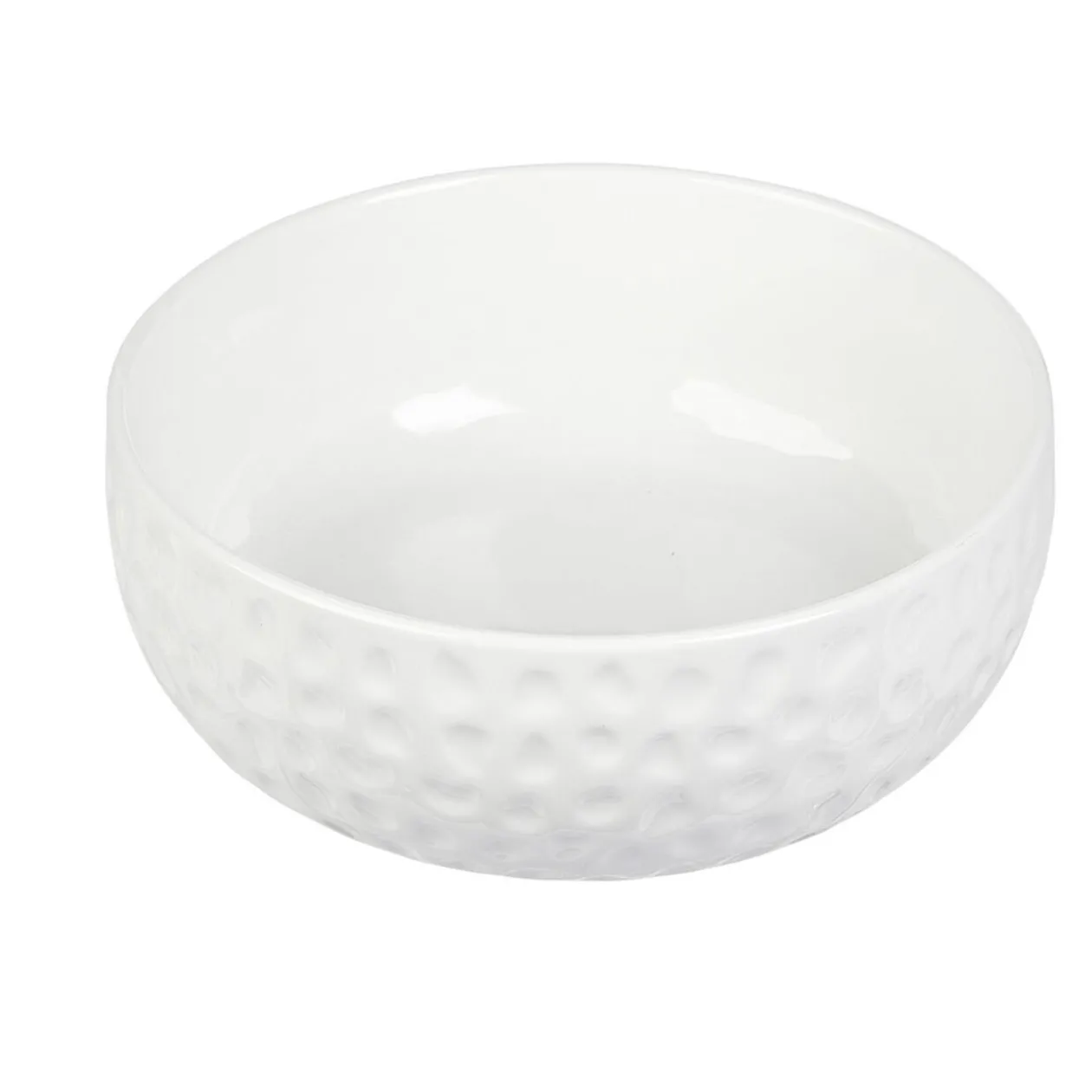 Saladier en porcelaine design martelé blanc