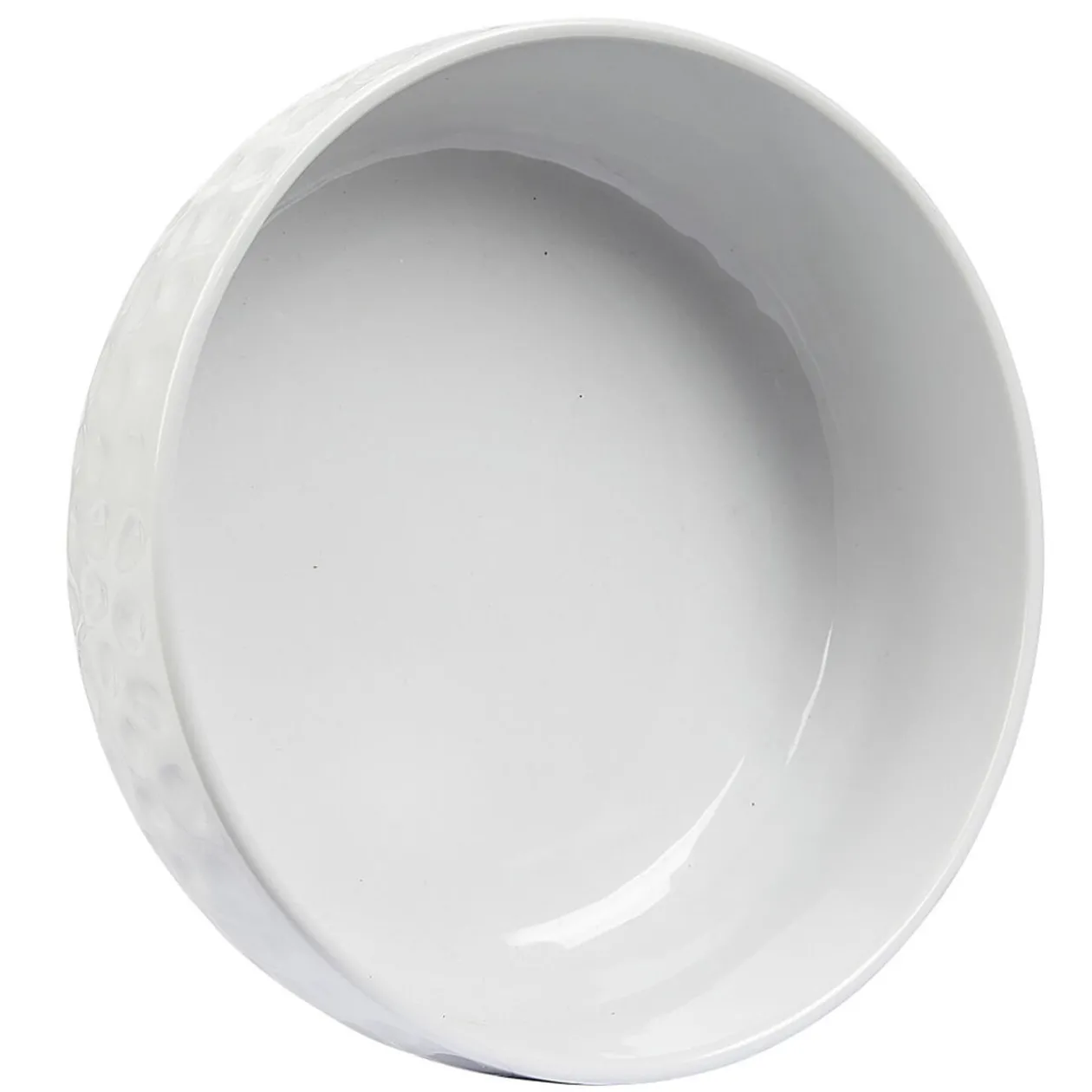 Saladier en porcelaine design martelé blanc