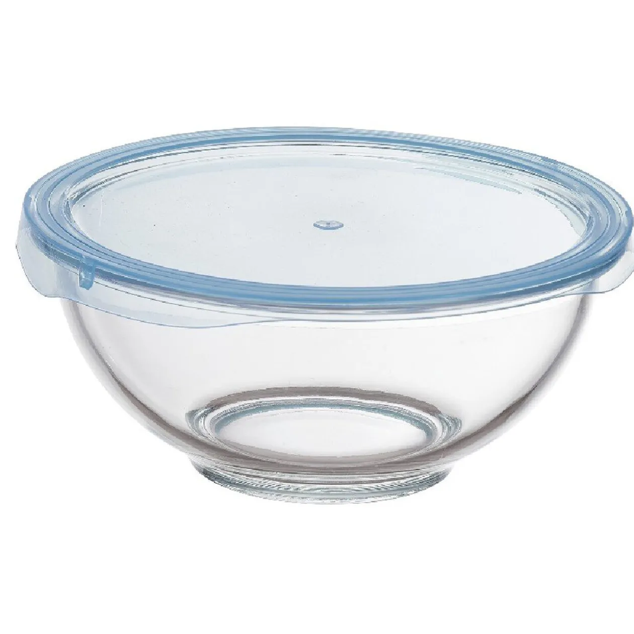 Saladier en verre avec couvercle x 2