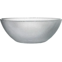 Saladier en verre design relief transparent x2