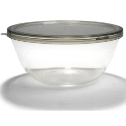 Saladier en verre 4L avec couvercle en plastique