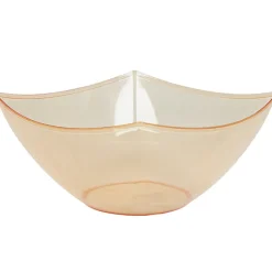 Saladier plastique carré orange transparent