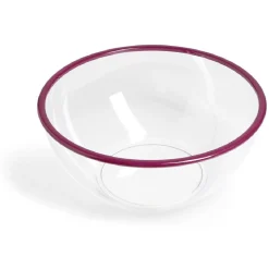 Saladier plastique transparent bordure colorée Ø28xH12cm - 3 coloris