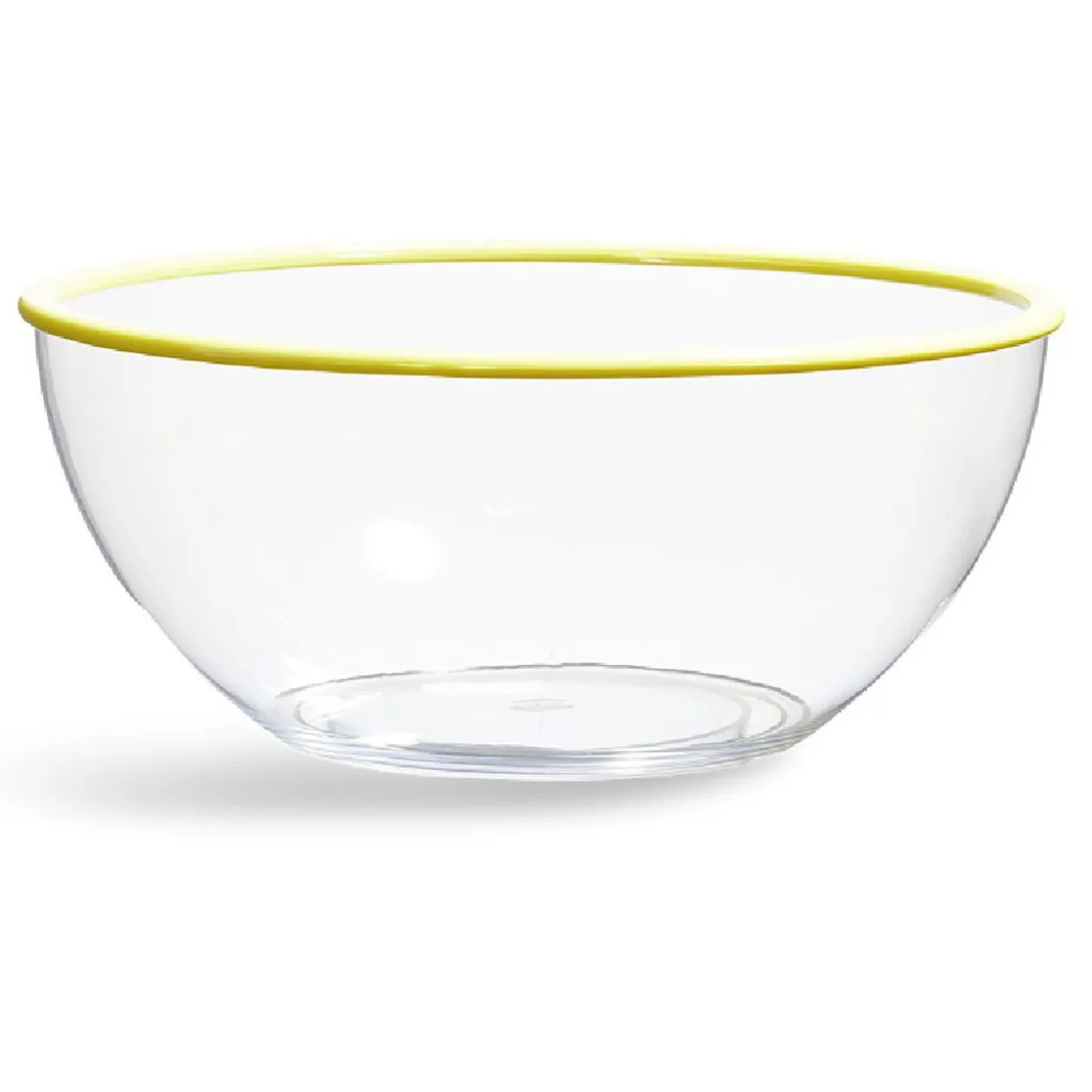 Saladier transparent au bord coloré