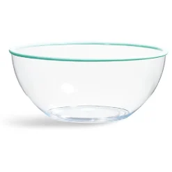 Saladier transparent au bord coloré