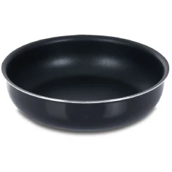 Sauteuse aluminium noir avec couvercle verre et poignée amovible Ø24cm