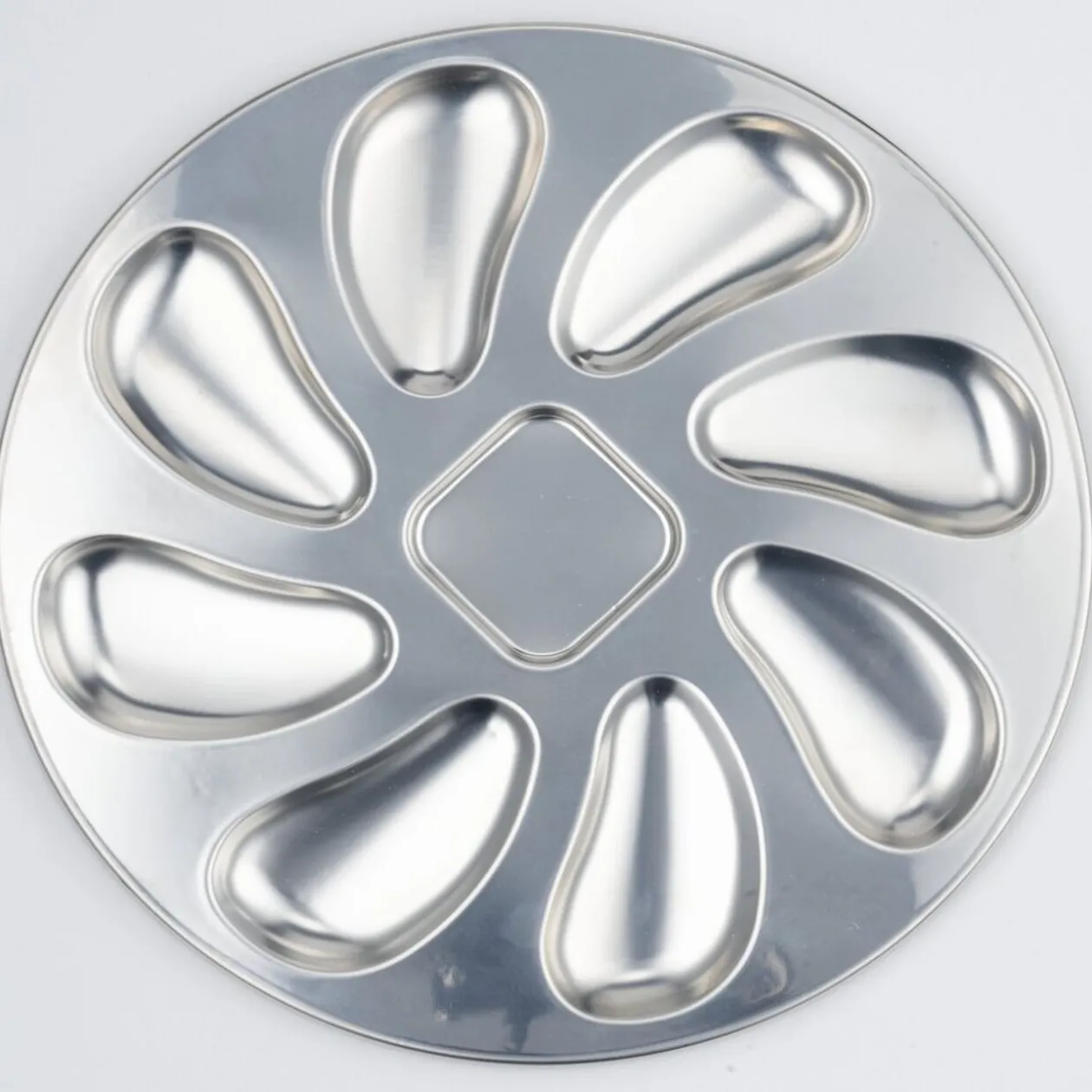 Service à huitres en inox 13 pièces avec couteau/fourchettes/assiettes