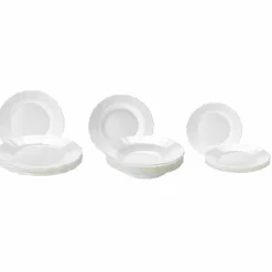 Service à vaisselle Louis XV Arcopal blanc 18 pièces