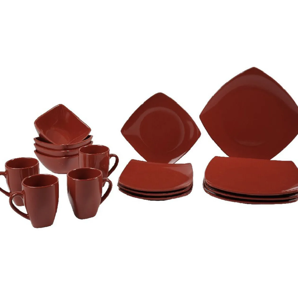 Service vaisselle 16 pièces rouge