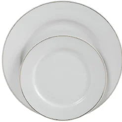 Service vaisselle 12 pièces blanc décor filet doré
